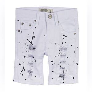 Trestles Supply Co. Boy’s White Paint Splatter Distressed Denim Shorts Size 12